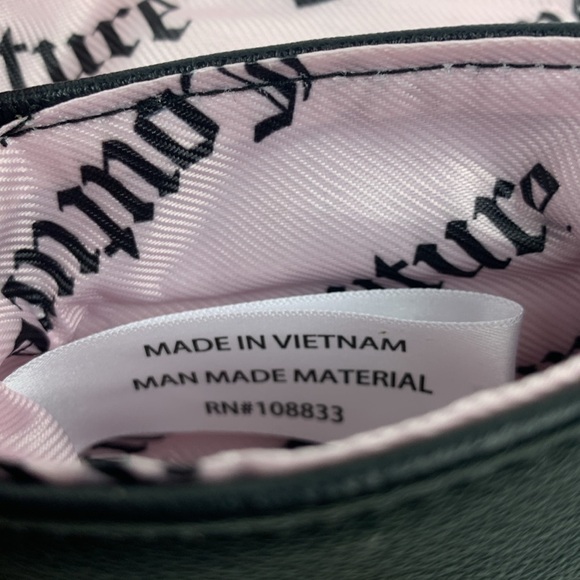 Juicy Couture Black Soft Clutch bag Gold Chain & Bow Accent & mini pouch NEW - Picture 11 of 16